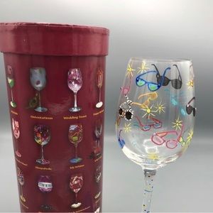 Lolita Wine Glass Sunglass Cooler Pattern Bejeweled with Container